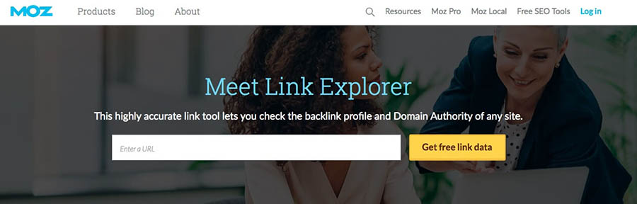 “The Moz Link Explorer tool.”