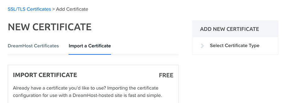 DreamHost new SSL certificate