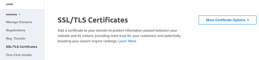 DreamHost SSL/TLS certificates