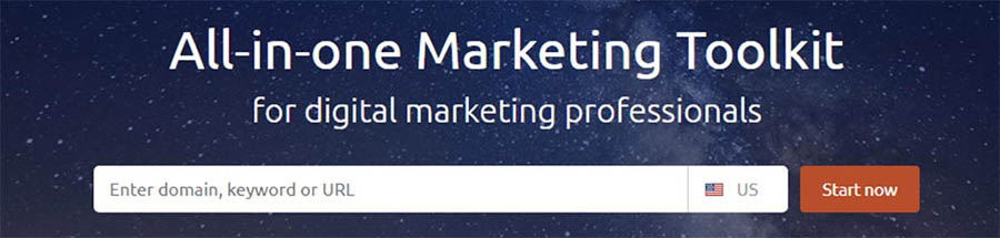 SEMrush All-in-one Marketing Toolkit search bar. 
