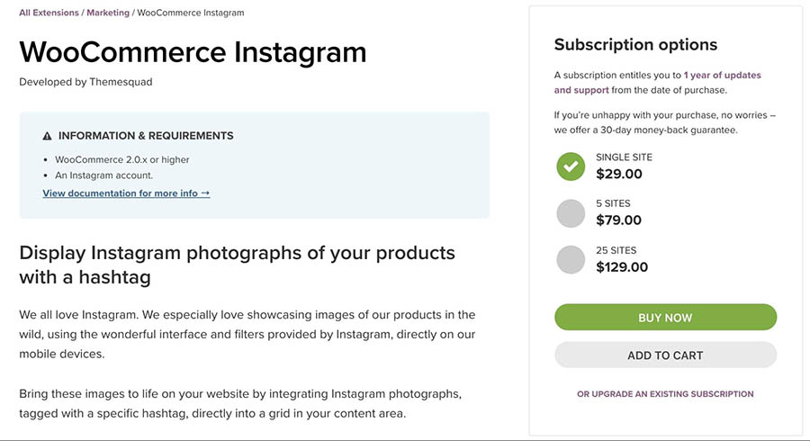 The WooCommerce Instagram extension.
