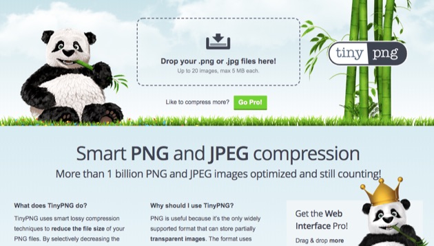 TinyPNG’s home page.