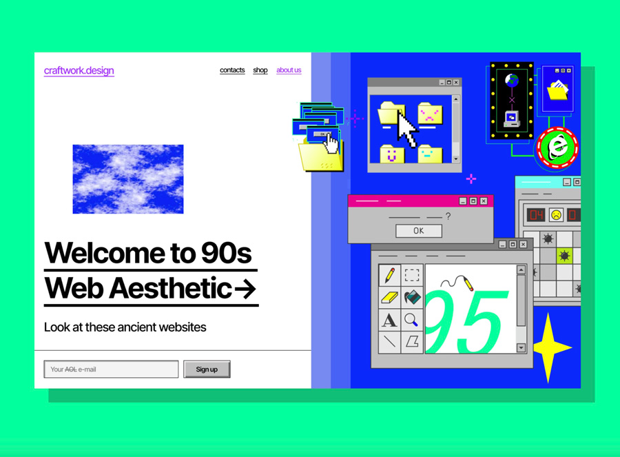 nostalgia retro website design trend