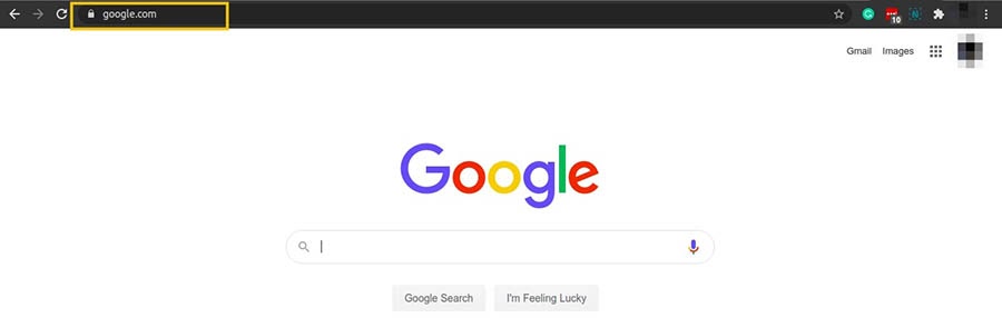“The home page of the Google.com website.”
