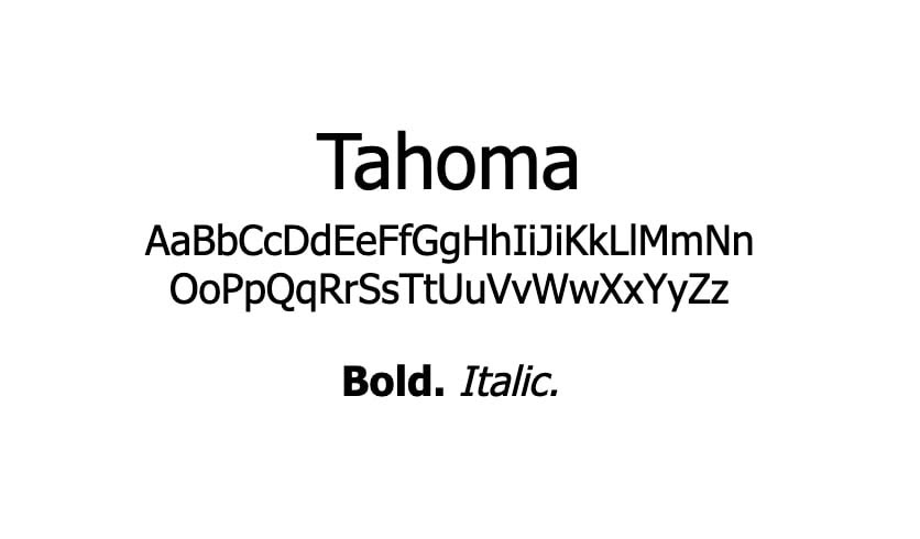 The Tahoma font.