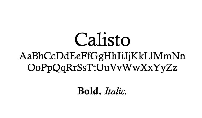 The Calisto font.