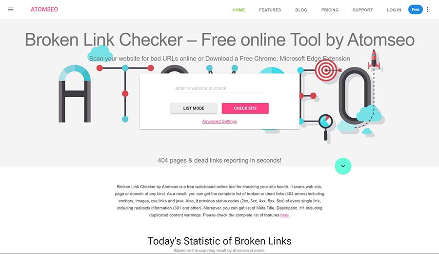 The Broken Link Checker tool for finding 404 errors on your website.