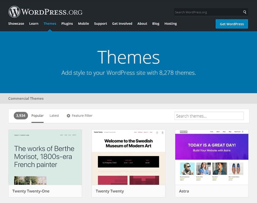 The WordPress Theme Directory.