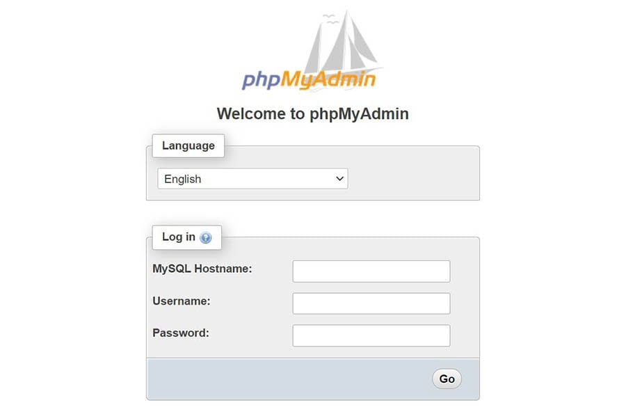 Logging into phpMyAdmin through your DreamHost panel.