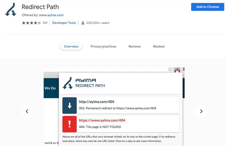The Redirect Path Chrome extension.