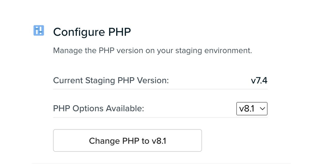 change PHP version